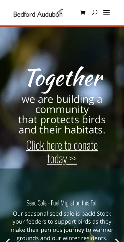 Bedford Audubon Society on a phone