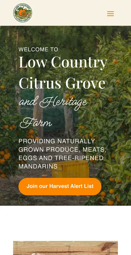 Low Country Citrus Grove on a phone