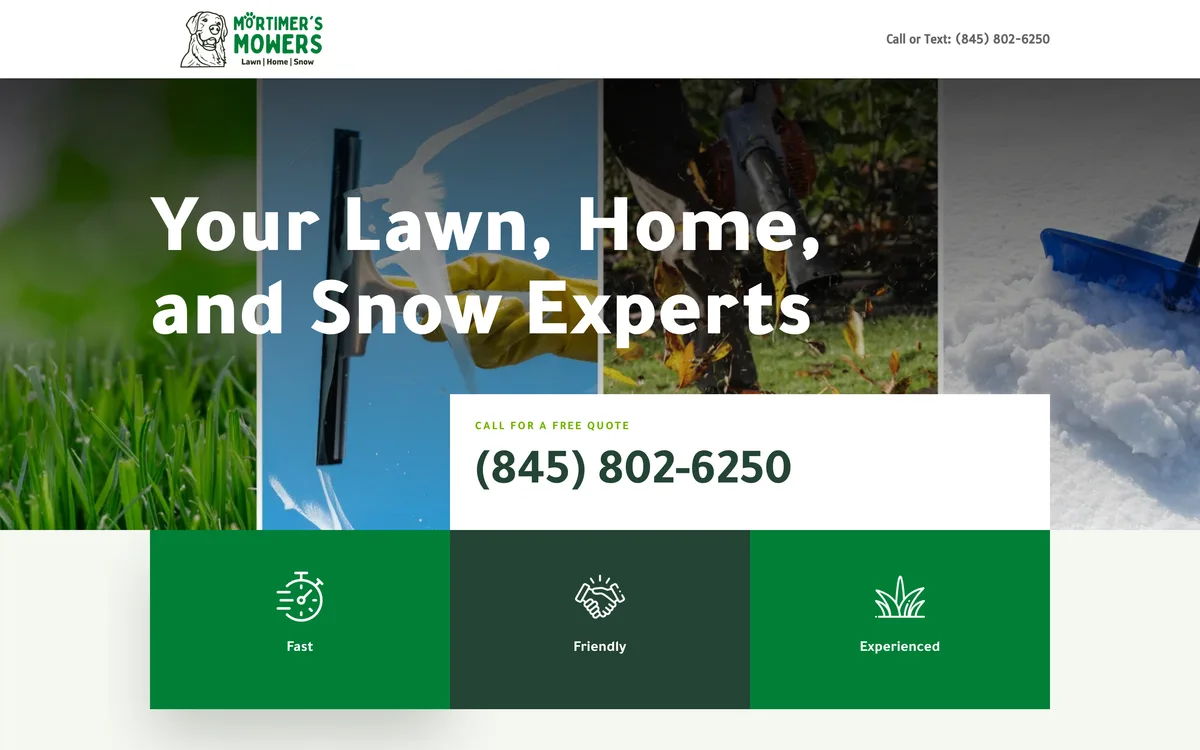 Mortimer's Mowers on desktop