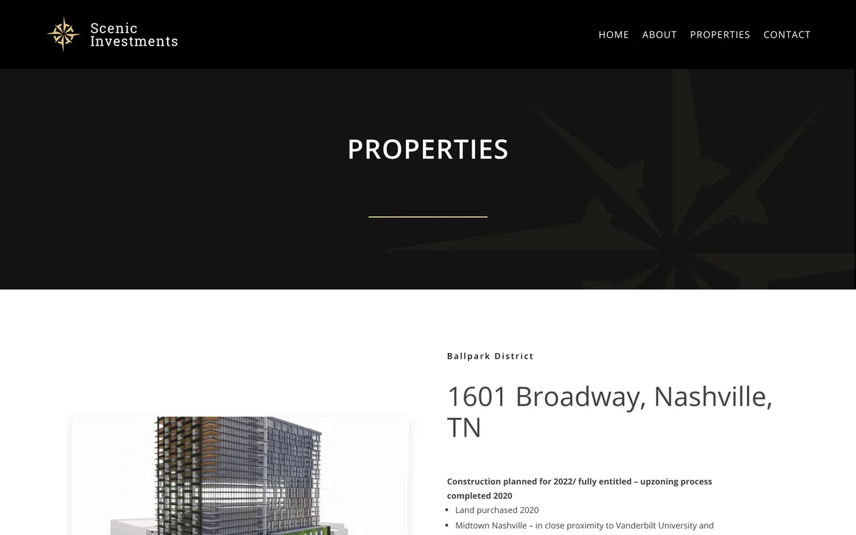 Scenic Investments on desktop