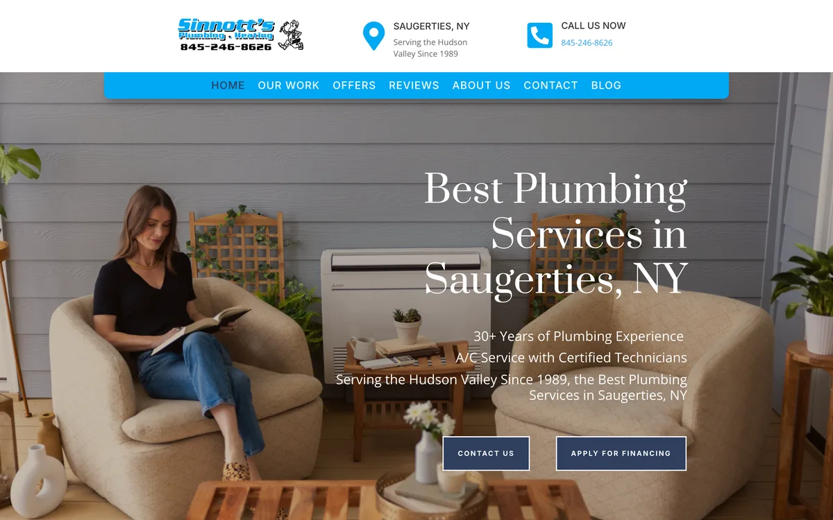 Sinnott's Plumbing & Heating on desktop