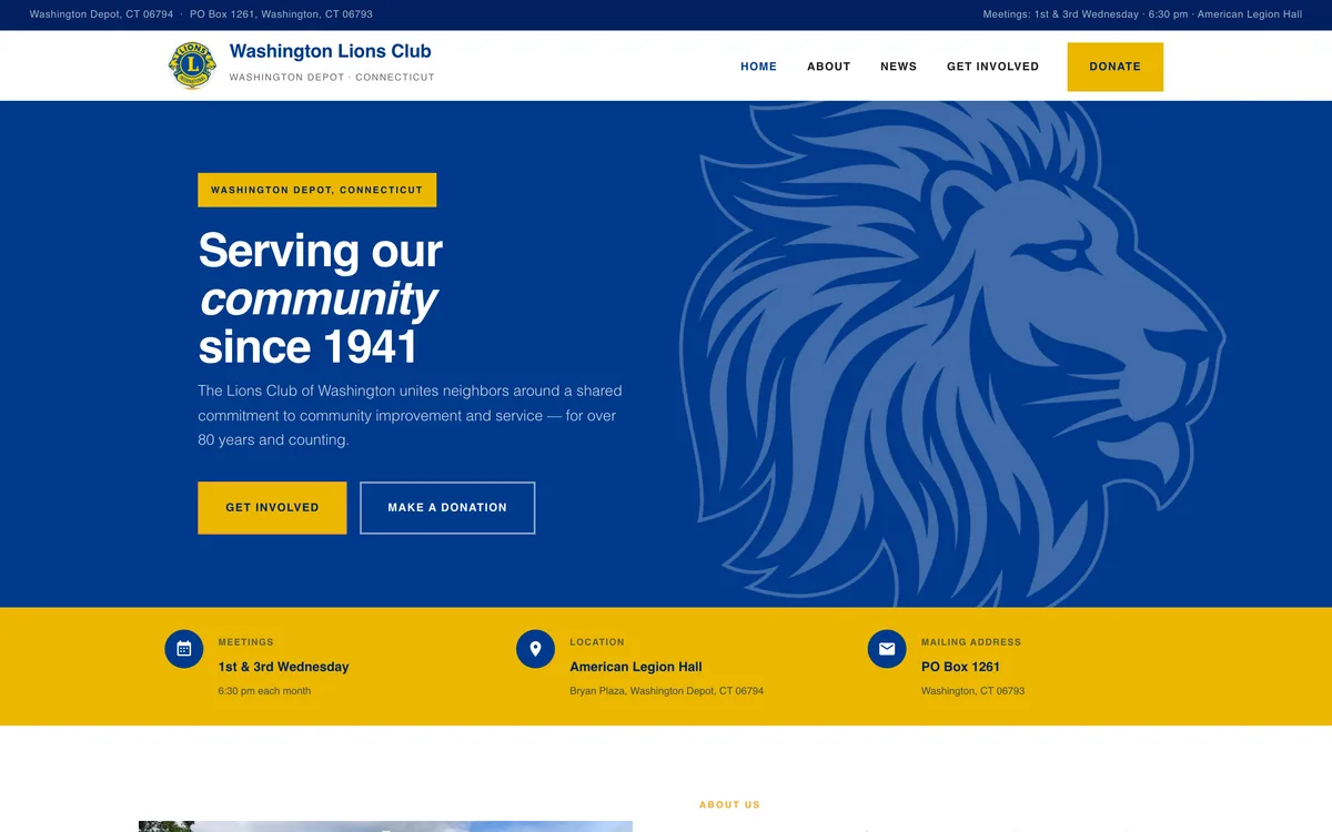 Washington Depot Lions Club on desktop
