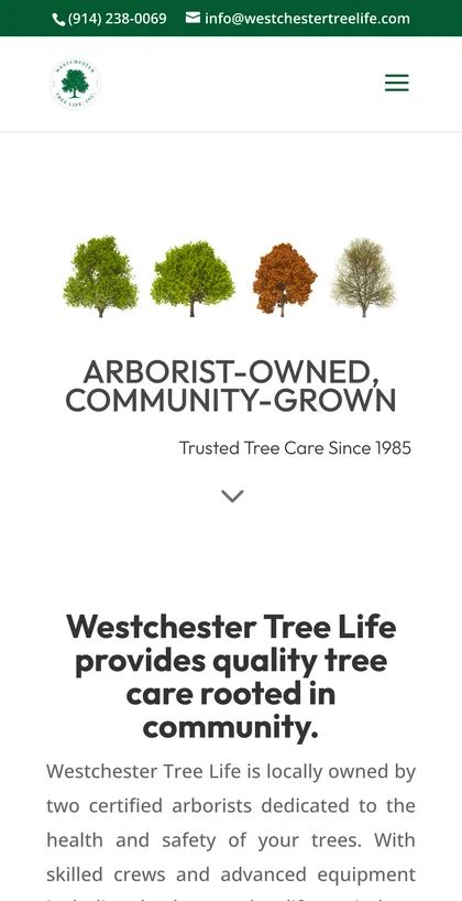 Westchester Tree Life on a phone